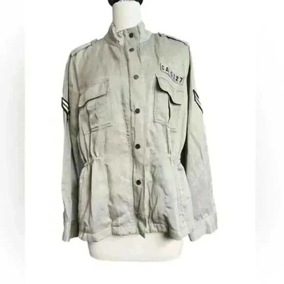 Rails Trey Khaki Green Military Army Jacket in Sage Arrow Patch Size Small - Picture 10 of 13